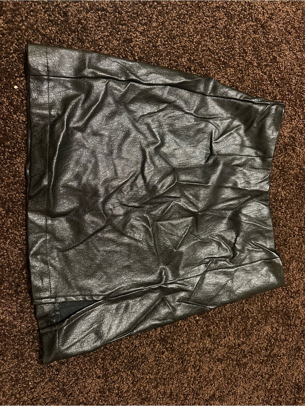 Black Faux Leather Mini Skirt